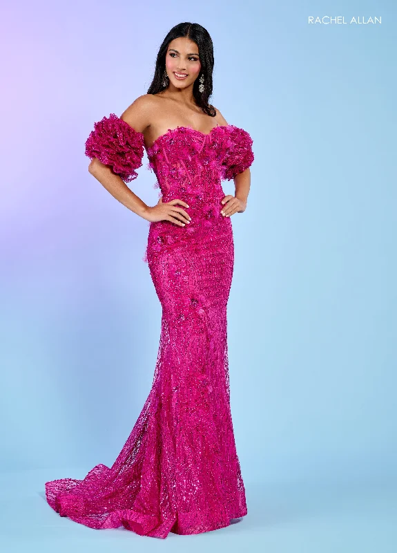 Rachel Allan 70580 Detachable Sleeve Prom Glitter Long Formal Dress