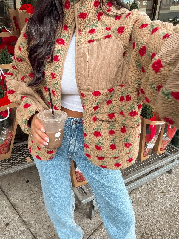 Stevie Floral Oversized Fleece Jacket