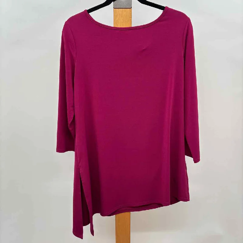 Susan Graver Women's Size M Magenta Solid Tunic