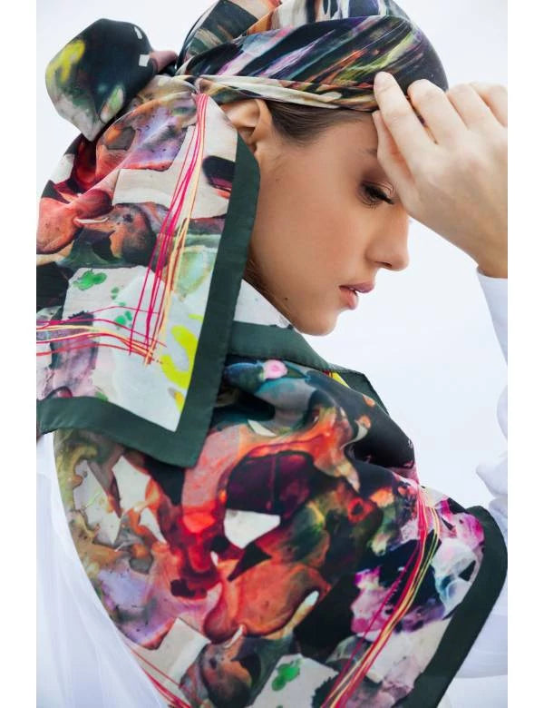 Bet and Malfie Electra Long Silk Scarf (125x125)