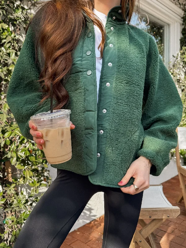 Kiara Fleece Jacket in Hunter Green