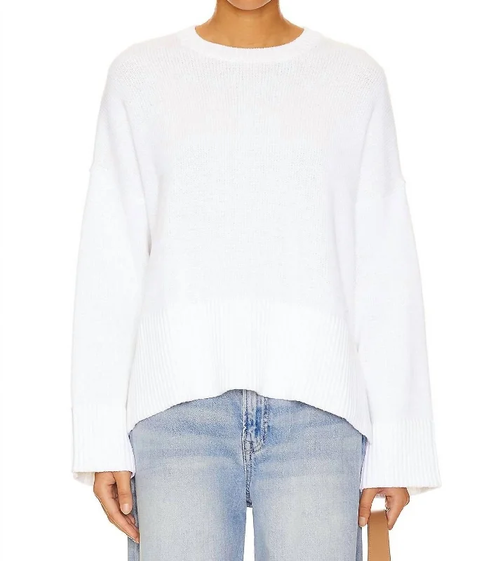 Relaxed Solid Crew Sweatshirt In Bleach White