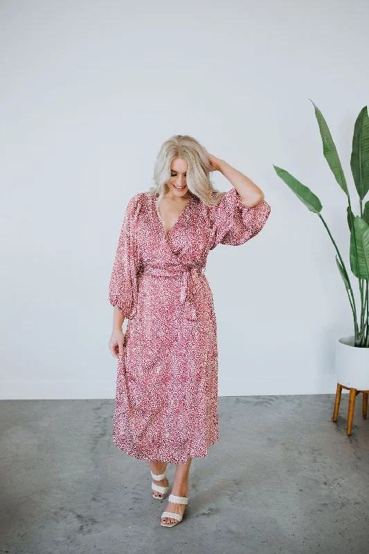 Lana Kimono Wrap Midi Dress