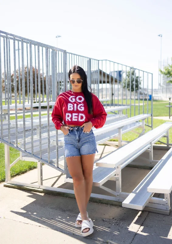 Go Big Red Cropped Crewneck