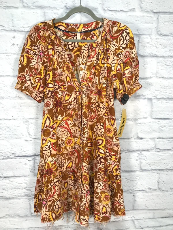 Dress Designer By Pilcro In Brown & Yellow, Size: Xs