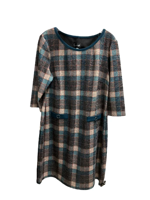 Dress Work By Connected Apparel In Checkered Pattern, Size: 14