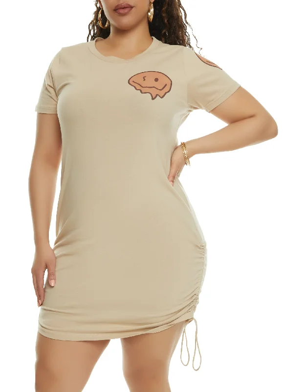 Plus Size Enjoy The Little Things Graphic T Shirt Dress