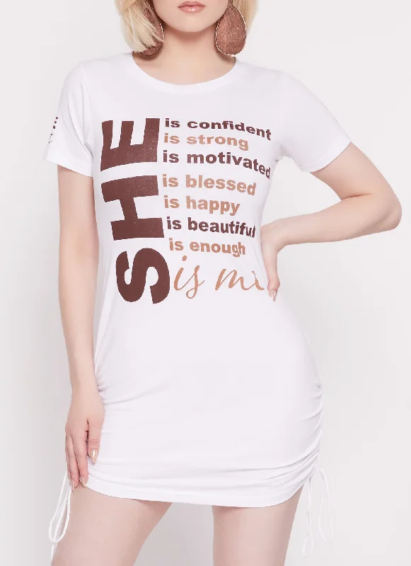 She Is Me Graphic T Shirt Dress