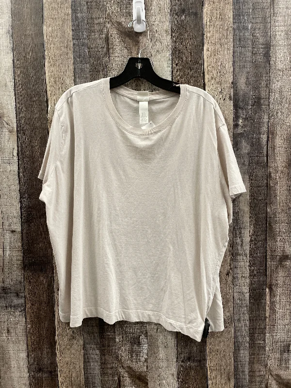 Top Short Sleeve Basic By H&m In Beige, Size: Xxl