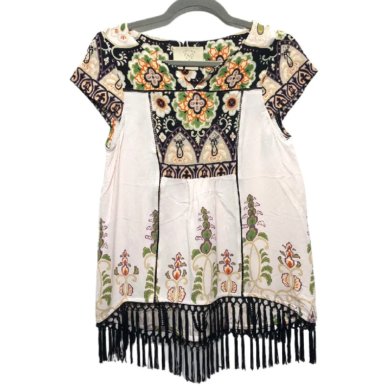 Top Short Sleeve By Anthropologie In Black & White, Size: Xs