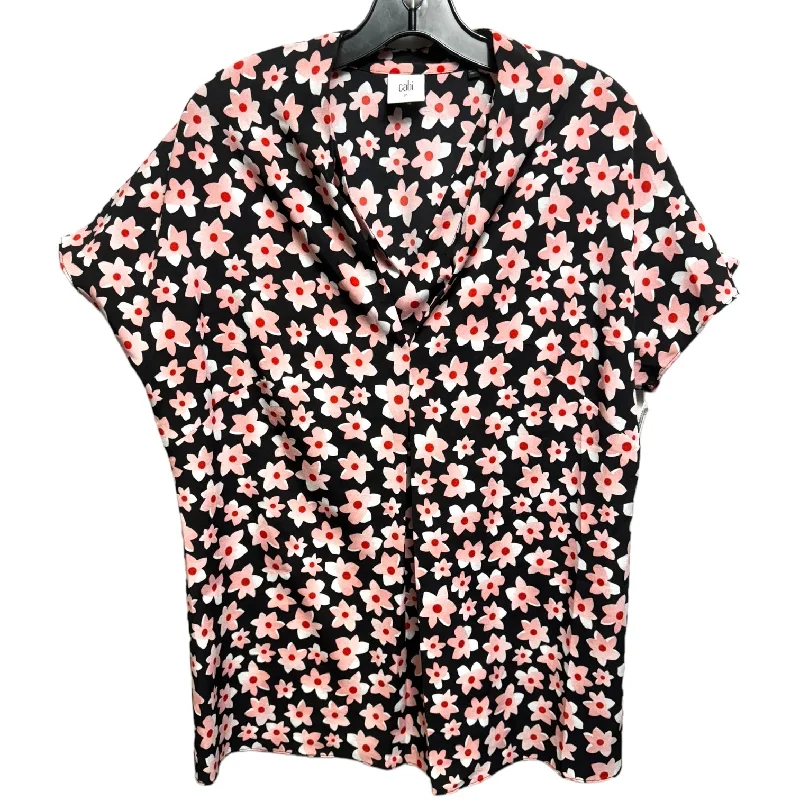 Top Short Sleeve By Cabi In Floral Print, Size: M