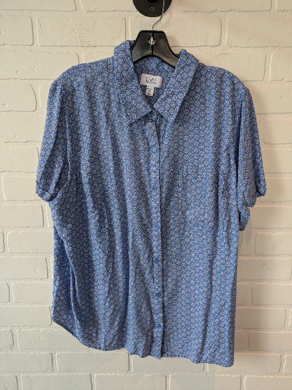 Top Short Sleeve By Croft And Barrow In Blue, Size: 2x