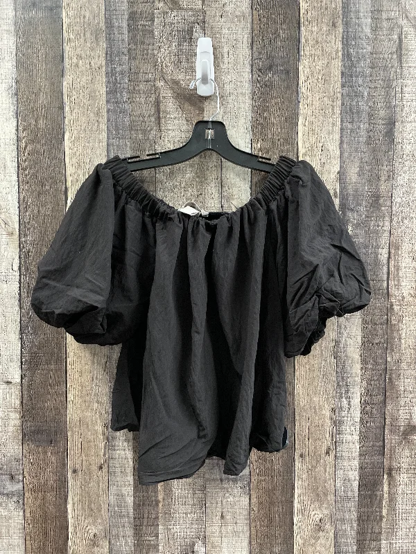 Top Short Sleeve By H&m In Black, Size: Xs