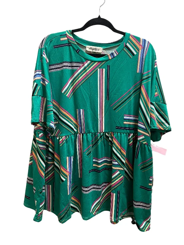 Top Short Sleeve By Haptics In Green, Size: 2x