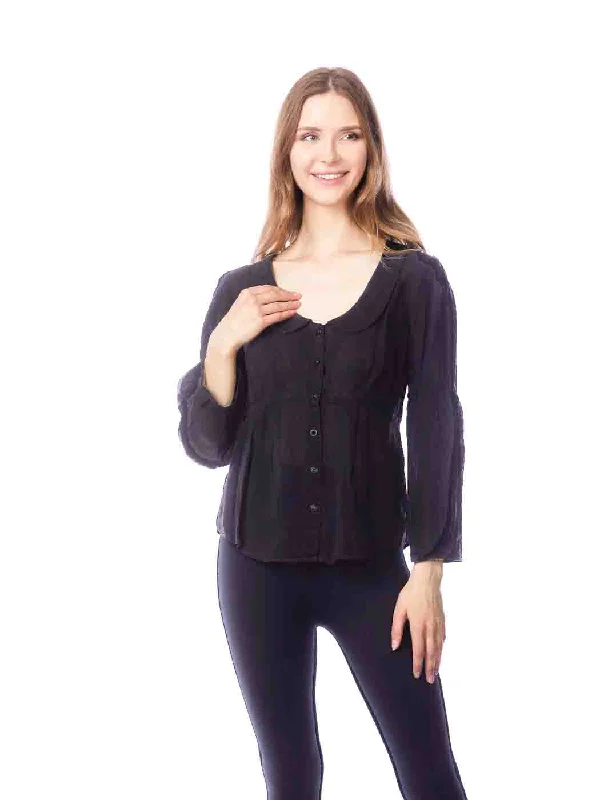 Tianello  - Sueded CUPRO Rayon Georgette "Yeva"  Blouse