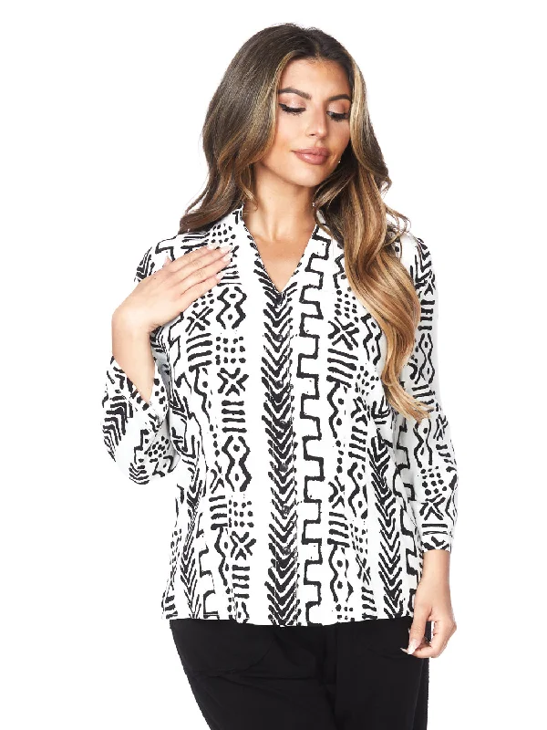 Tianello TENCEL™ "Mud" Print Dynasty Blouse