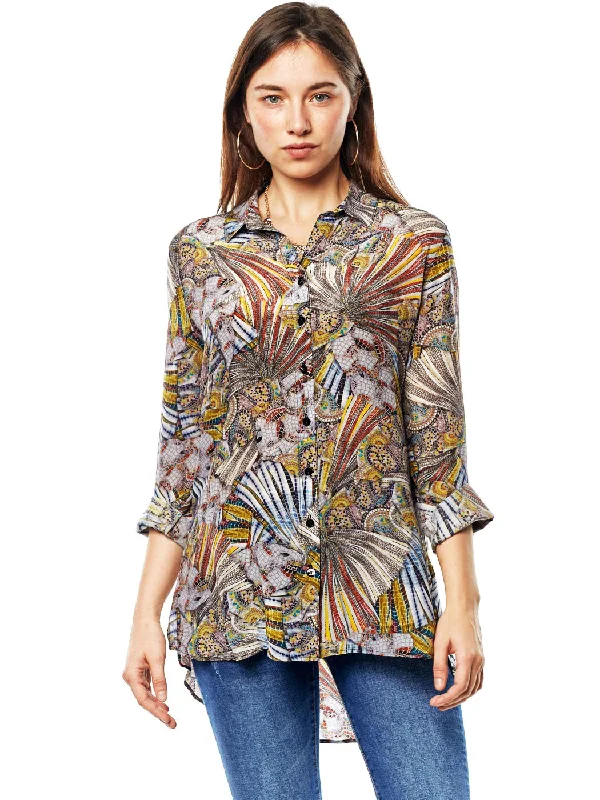 Tianello LeQueen Print Washable Silk "Loving" Blouse