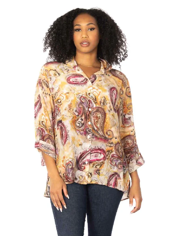 Tianello "Medina" Print Washable Silk "Loving" Blouse