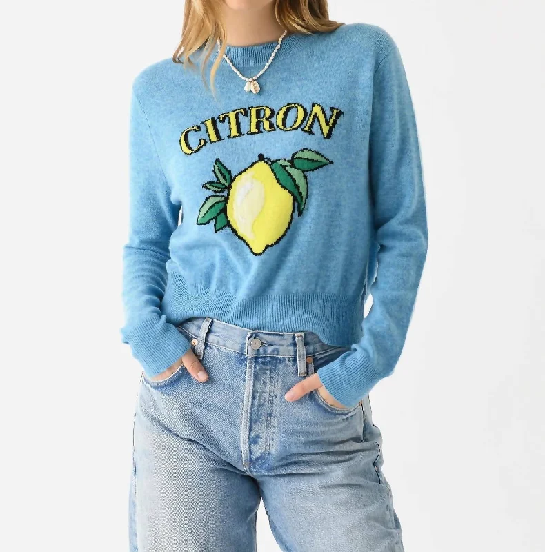 Cashmere Citron Sweater In Blue