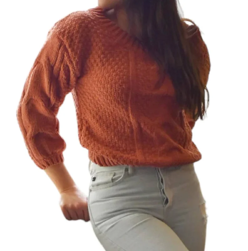 Devyn Sweater In Rust