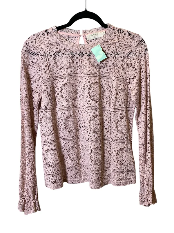 Top Long Sleeve By Cmc In Pink, Size: S