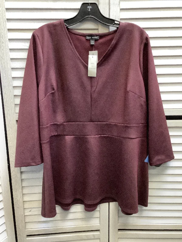 Top Long Sleeve By Lane Bryant In Maroon, Size: 14