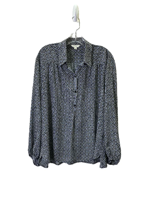 Top Long Sleeve By Max Studio In Blue, Size: 1x