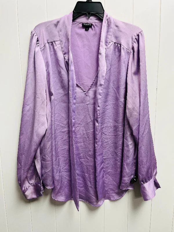 Top Long Sleeve By Torrid In Purple, Size: 1x