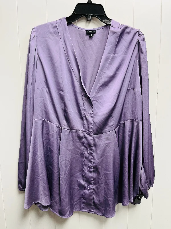 Top Long Sleeve By Torrid In Purple, Size: 2x