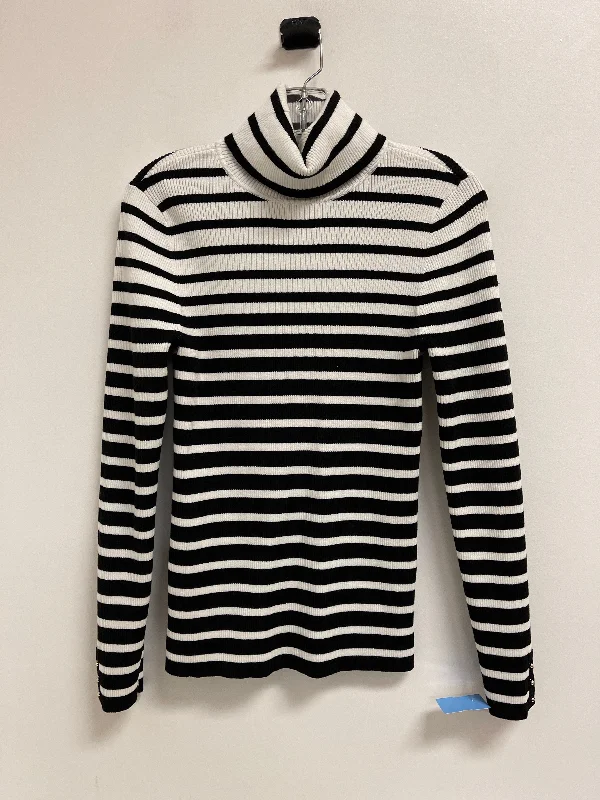 Top Long Sleeve By White House Black Market In Black & White, Size: L