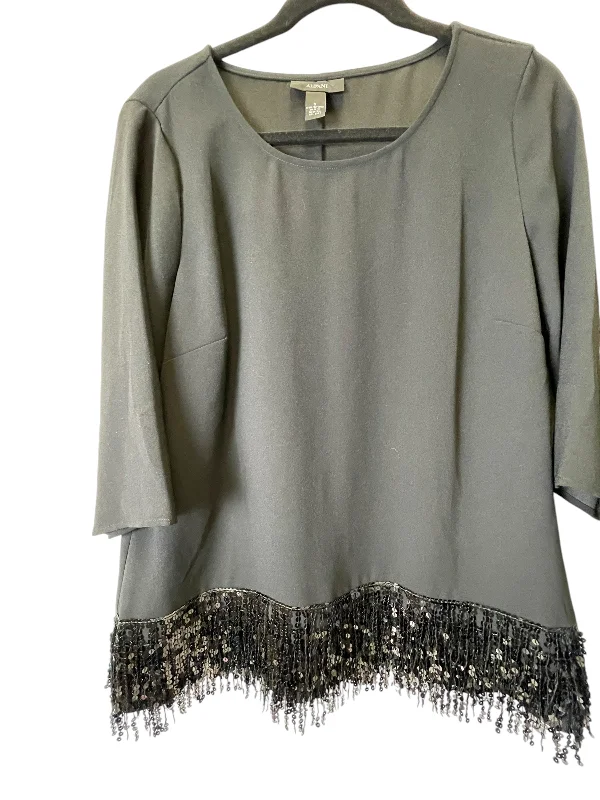 Top 3/4 Sleeve By Alfani In Black, Size: S