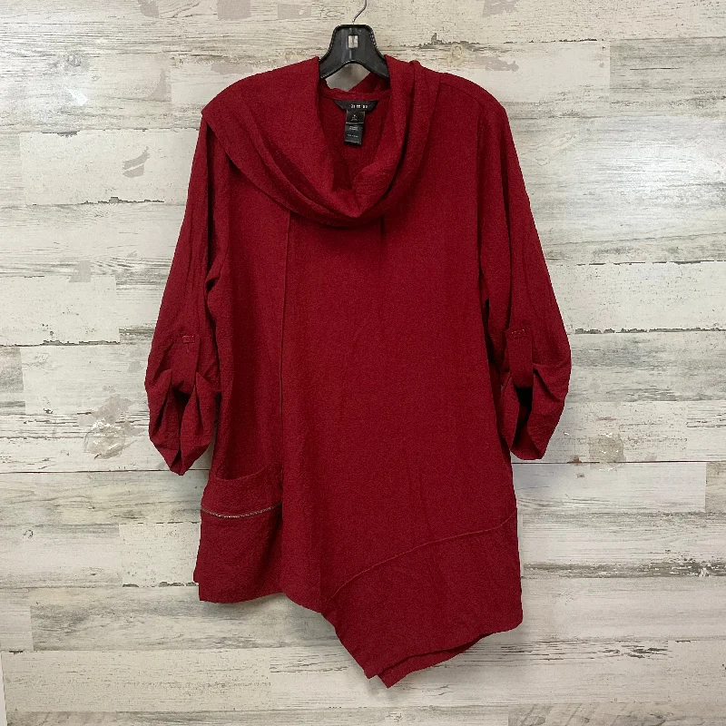 Top 3/4 Sleeve By Ali Miles In Red, Size: Xl