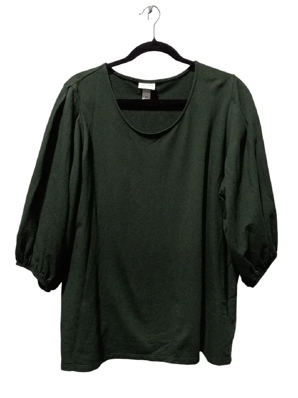 Top 3/4 Sleeve By Ava & Viv In Green, Size: 2x