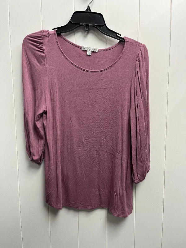 Top 3/4 Sleeve By Green Envelope In Purple, Size: M