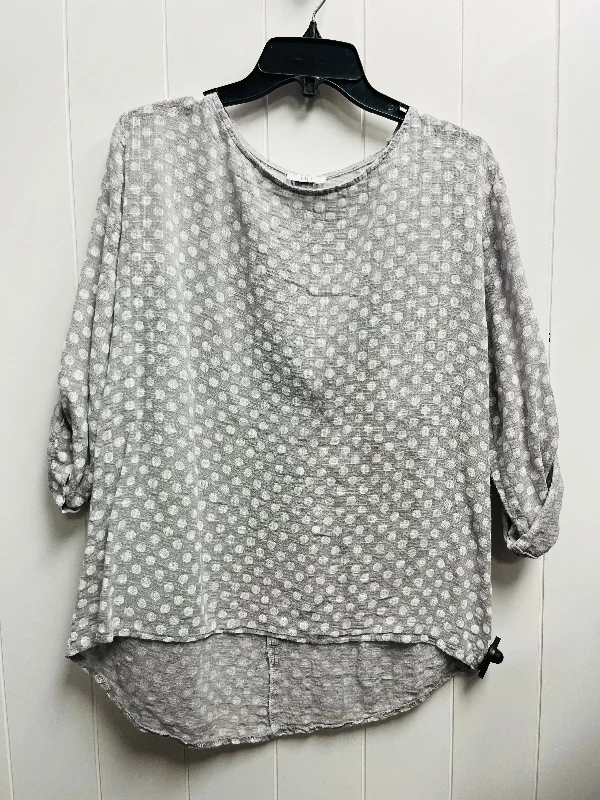 Top 3/4 Sleeve By Kaktus In Grey, Size: S