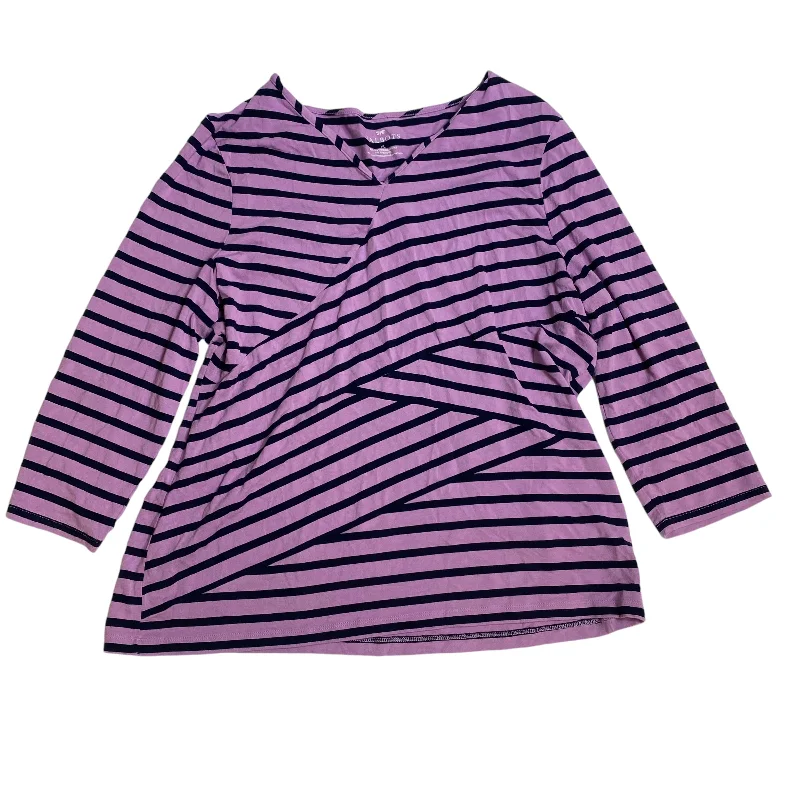 Top 3/4 Sleeve By Talbots In Purple, Size: Xl