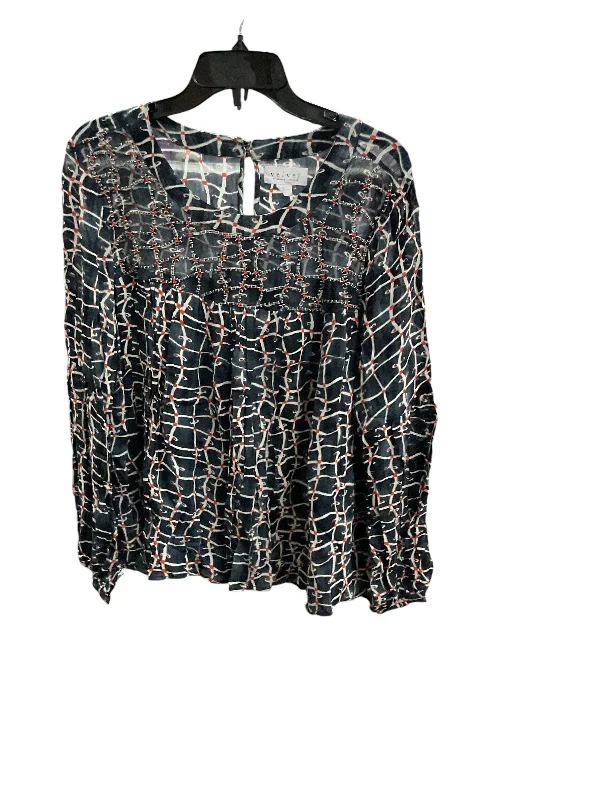 Top 3/4 Sleeve By Velvet In Navy, Size: L