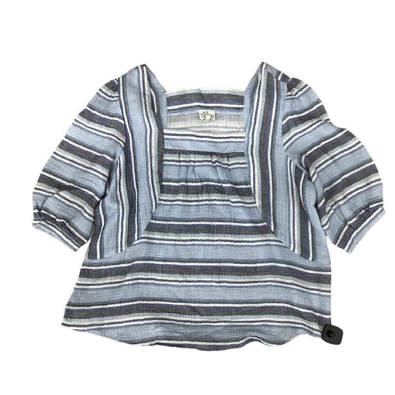 Top 3/4 Sleeve By Ava James In Striped Pattern, Size: Xl