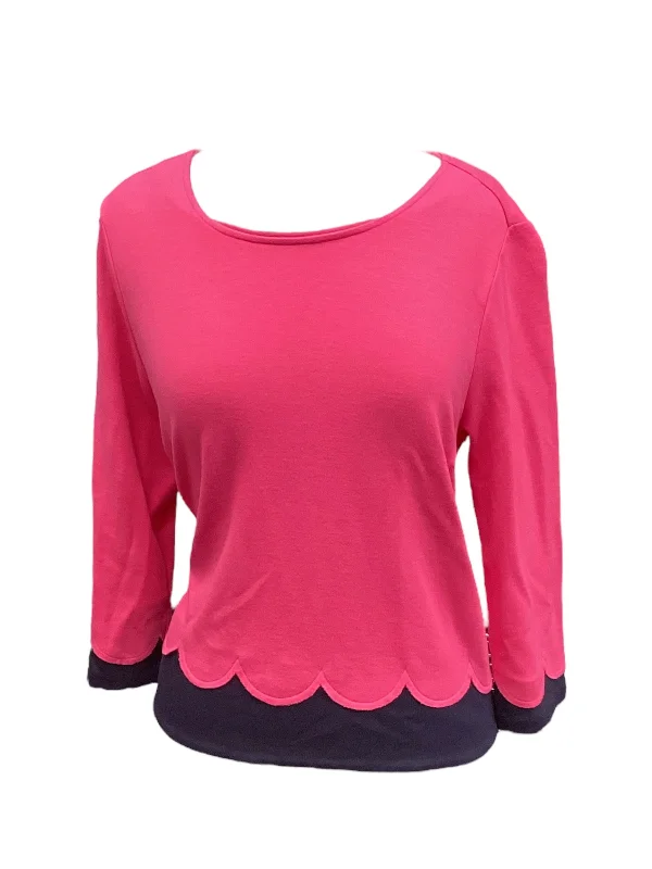 Top 3/4 Sleeve By Crown And Ivy In Pink, Size: L