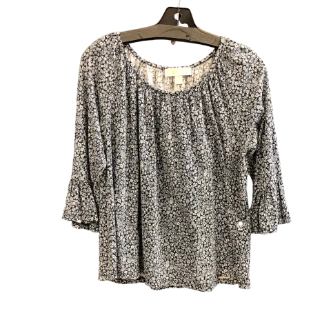 Top 3/4 Sleeve By Michael By Michael Kors In Blue, Size: L