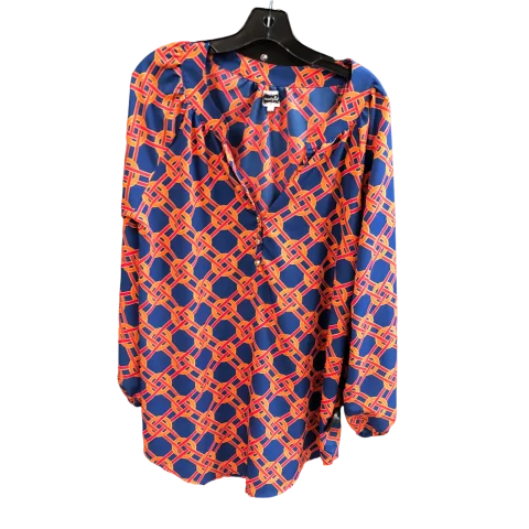 Top 3/4 Sleeve By Mudpie In Orange Blue, Size: L