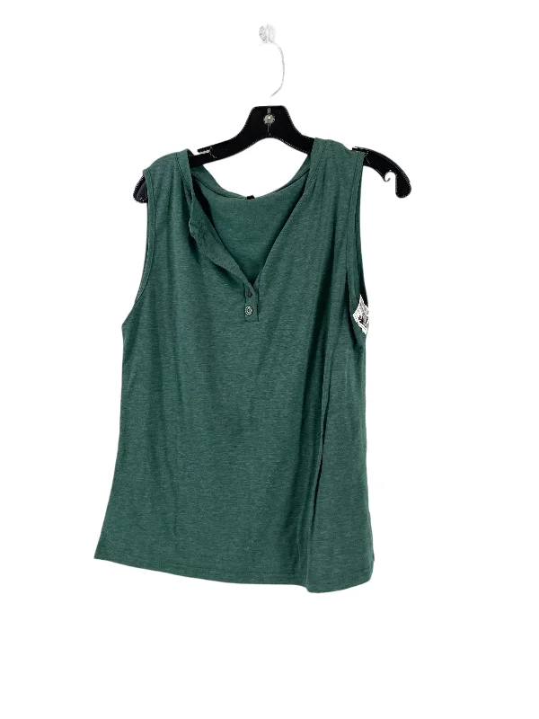 Green Top Sleeveless Basic Clothes Mentor, Size L