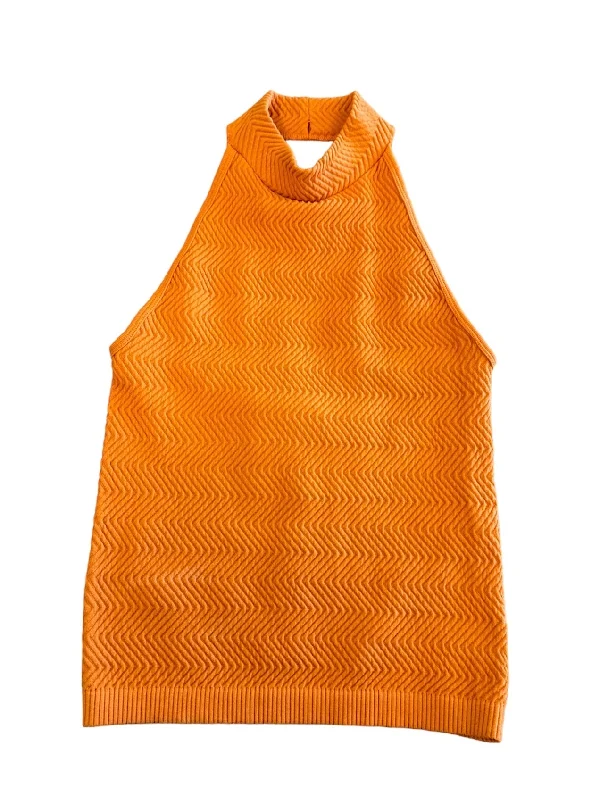 Orange Top Sleeveless Clothes Mentor, Size M