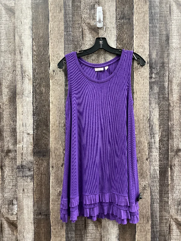 Purple Tunic Sleeveless Clothes Mentor, Size M