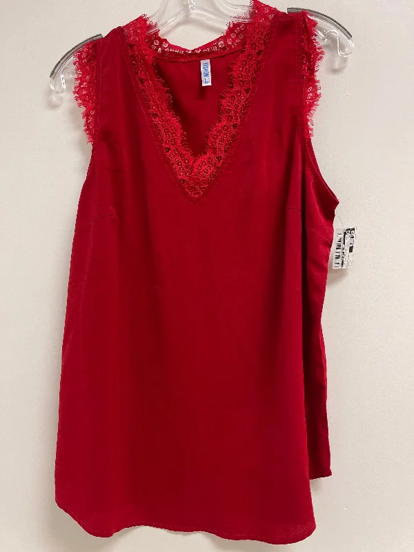 Red Top Sleeveless Clothes Mentor, Size L