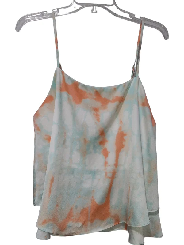 Tie Dye Print Blouse Sleeveless Clothes Mentor, Size M